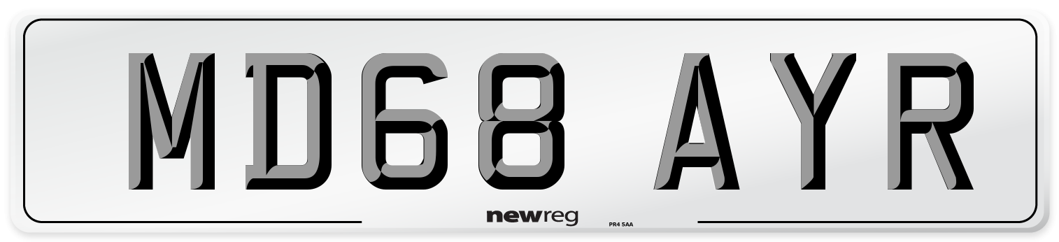 MD68 AYR Number Plate from New Reg